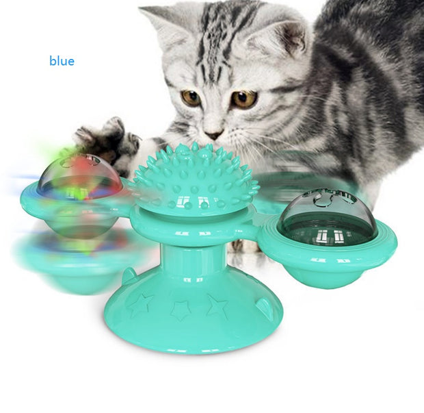 Cat Rotating Windmill Toy – Multi-Function Scratcher, Teething & Play