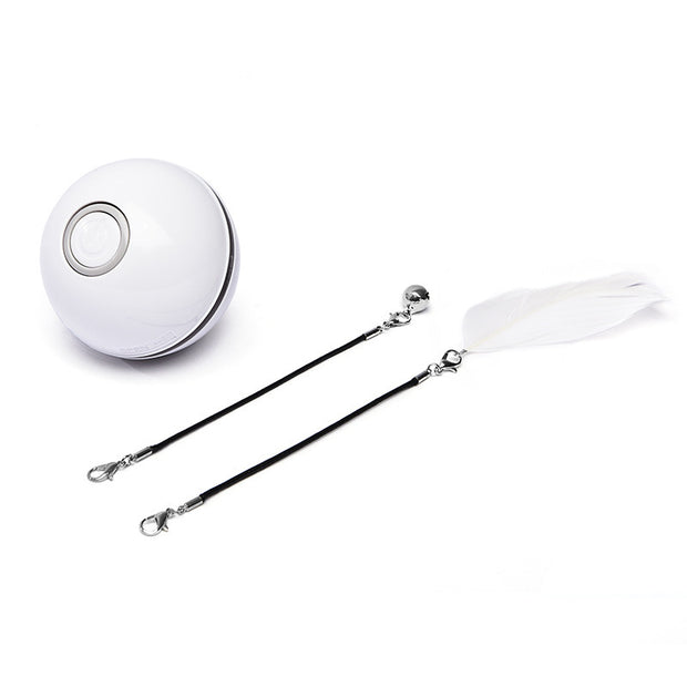USB LED Laser Cat Ball – Interactive Feather & Bell Toy