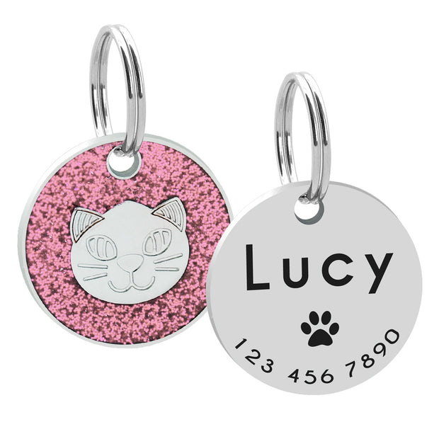 Round keychain pet cat card