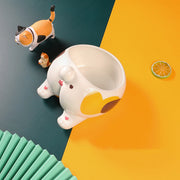 Ceramic Pet Bowl Cat & Dog Feeding Holder – Elevated Cartoon Design