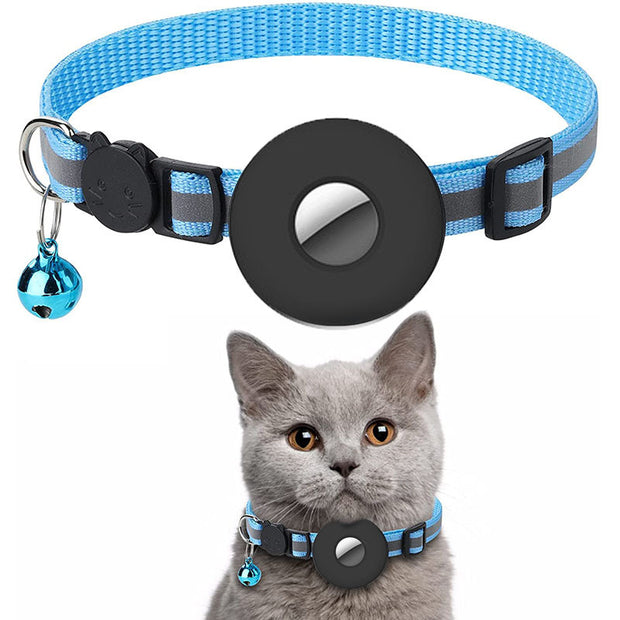 Airtag Pet Collar with Bell – Reflective Adjustable Anti-Lost Cat & Dog Collar