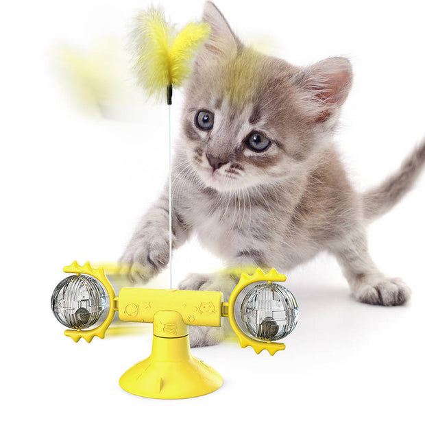 Cat Rotating Windmill Toy – Multi-Function Scratcher, Teething & Play