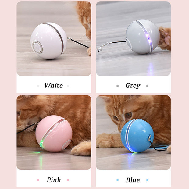 USB LED Laser Cat Ball – Interactive Feather & Bell Toy