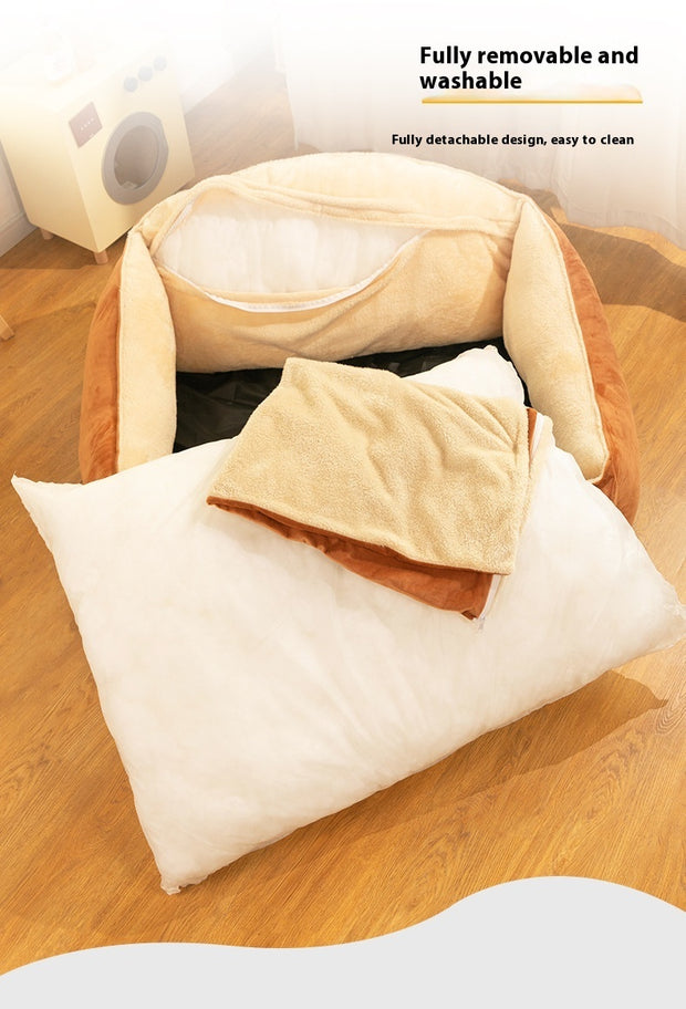 Kennel Large Dog Bed Warm Winter Removable And Washable Mattress