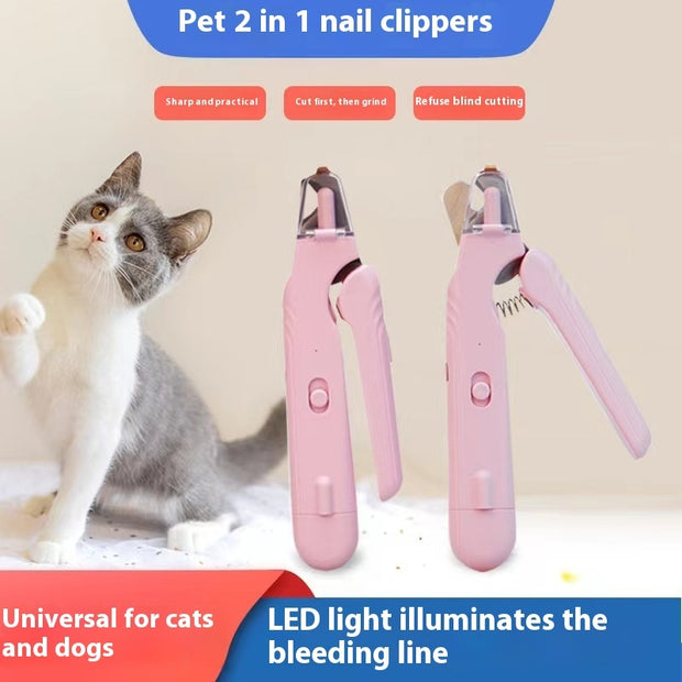 Professional Pet Nail Clippers with LED - Safe Dog & Cat Tool