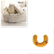 2-in-1 Round Plush Pet Bed – Warm, Soft & Cozy Winter Bed for Cats and Dogs