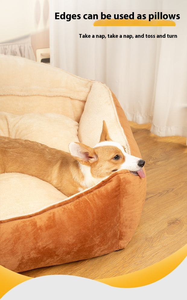 Kennel Large Dog Bed Warm Winter Removable And Washable Mattress