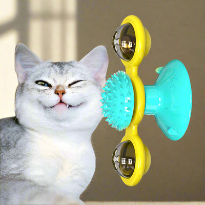 Cat Rotating Windmill Toy – Multi-Function Scratcher, Teething & Play