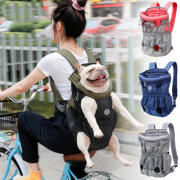 Front & Back Dog Carrier Backpack – Breathable Legs Out Pet Travel Bag
