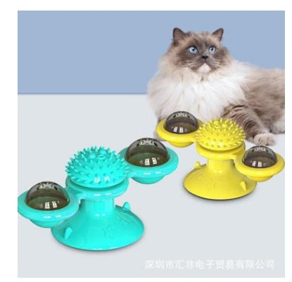 Cat Rotating Windmill Toy – Multi-Function Scratcher, Teething & Play