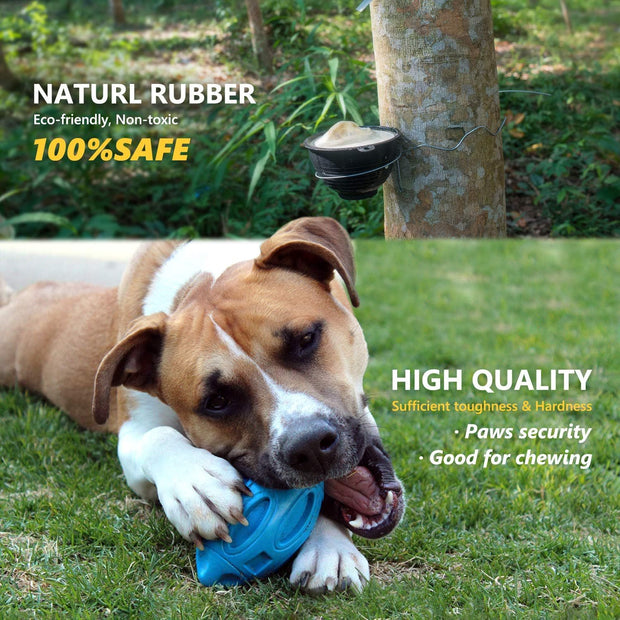 Indestructible Squeaky Dog Toy for Aggressive Chewers | Durable Natural Rubber Ball