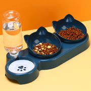 Automatic Double Bowl Pet Feeder – Food & Water Basin with Spine Protection