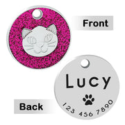 Round keychain pet cat card