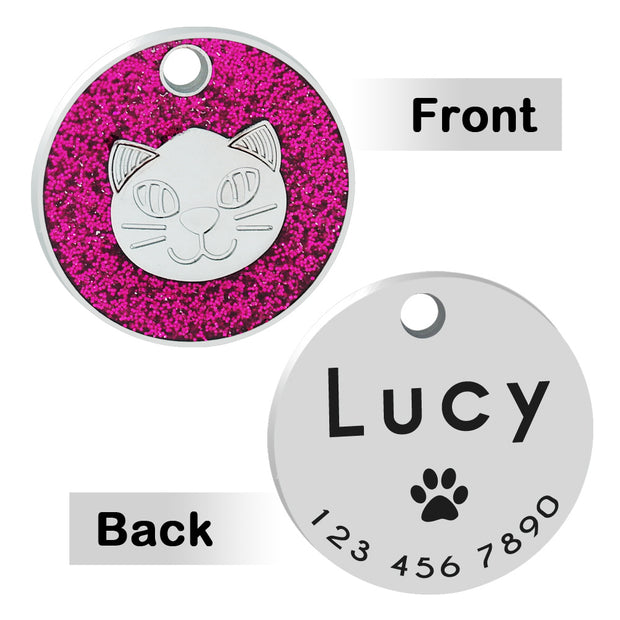 Round keychain pet cat card