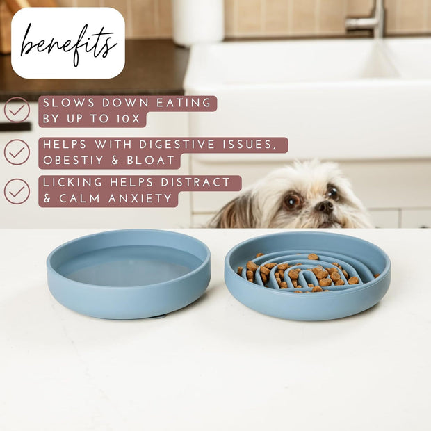 The Slowdown Bowl™ – Silicone Slow Feeder Dog Bowl | Anti-Gulp