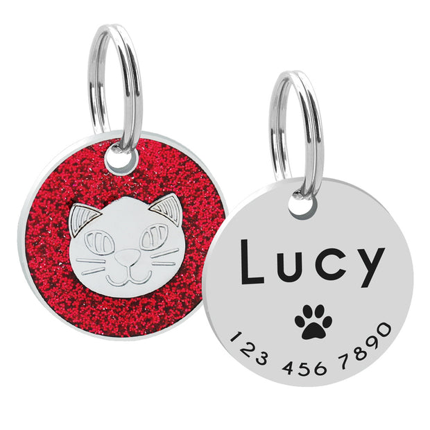 Round keychain pet cat card
