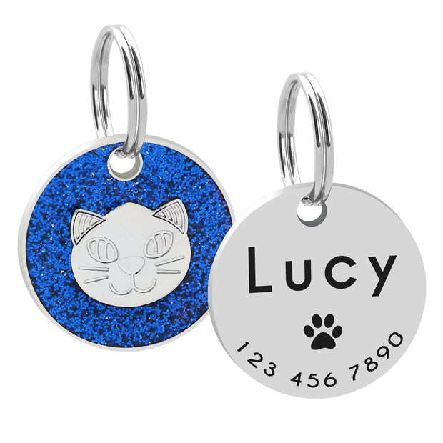 Round keychain pet cat card