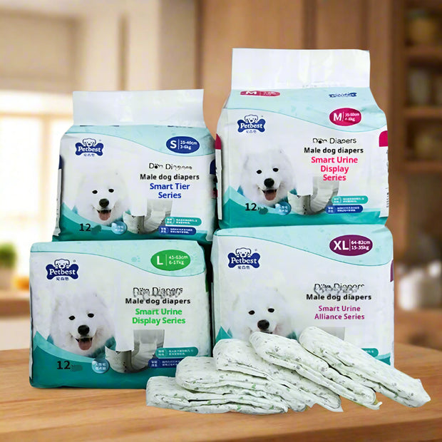 Petbest Male Dog Diaper Wearable Urine Display
