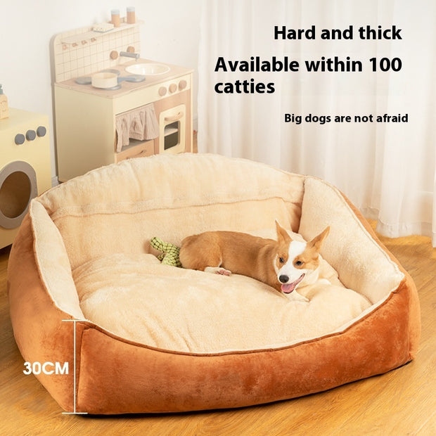 Kennel Large Dog Bed Warm Winter Removable And Washable Mattress