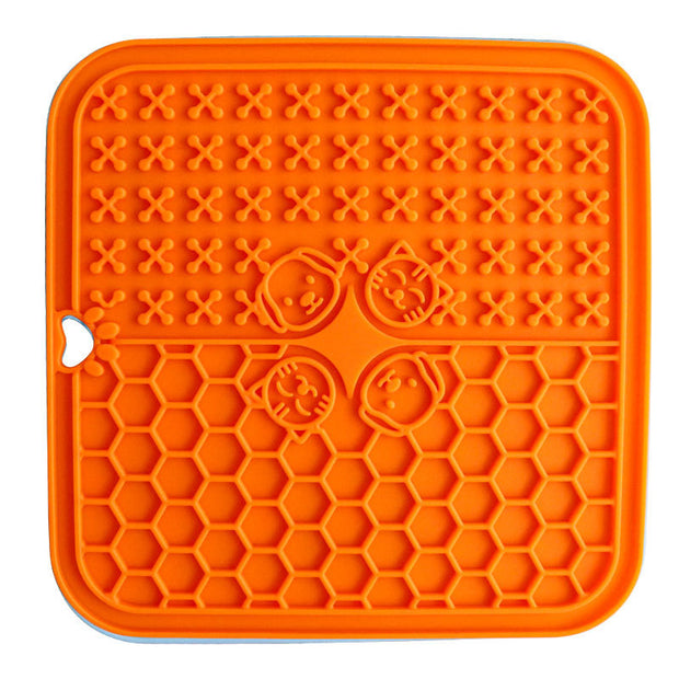 Silicone Pet Lick Pad with Suction Cups & Scraper – Slow Feeder Mat for Dogs & Cats
