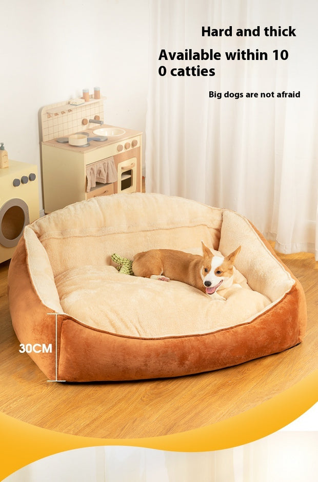 Kennel Large Dog Bed Warm Winter Removable And Washable Mattress