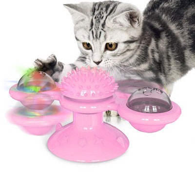 Cat Rotating Windmill Toy – Multi-Function Scratcher, Teething & Play