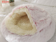 2-in-1 Round Plush Pet Bed – Warm, Soft & Cozy Winter Bed for Cats and Dogs