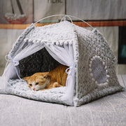 Breathable Semi-Closed Pet Bed – All-Season Comfort