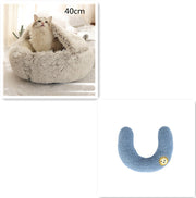 2-in-1 Round Plush Pet Bed – Warm, Soft & Cozy Winter Bed for Cats and Dogs