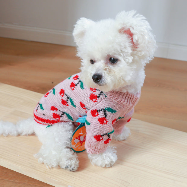 Cherry Soft Peach Pet Sweater – Cozy & Cute for Dogs & Cats