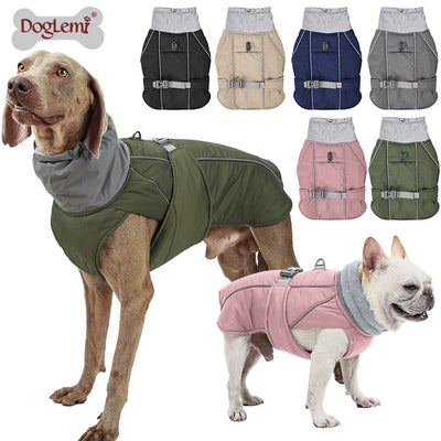 Pet Dog Clothes Thickened Dog Cotton Clothes Outdoor Waterproof Dog Clothes Jacket Vest Pet Supplies