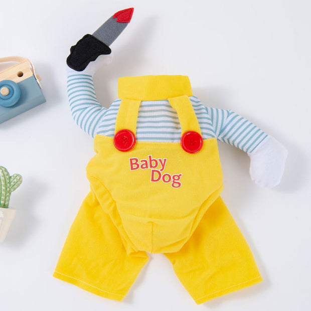 Funny Pet Halloween Costume – Puppy & Dog Clothes with Knife Accessory
