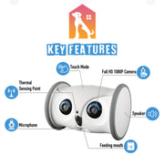 Interactive Owl Pet Toy – Moving Robot with Snack Dispenser, Sound & Camera