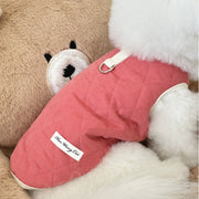 Fleece-Lined Winter Pet Coat – Warm Cotton Dog & Cat Clothes for Teddy, Bichon & Small Breeds