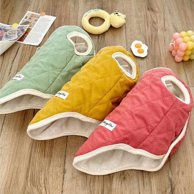 Fleece-Lined Winter Pet Coat – Warm Cotton Dog & Cat Clothes for Teddy, Bichon & Small Breeds