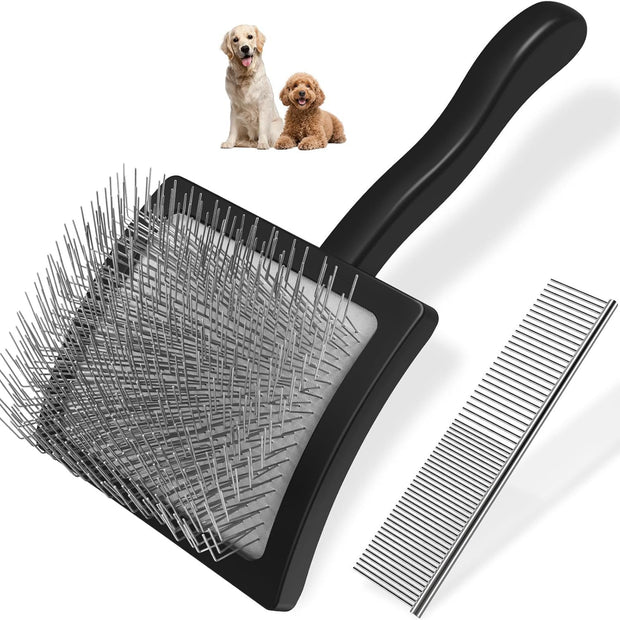 Pet Rake Brush & Straight Comb – Dog Grooming Tool