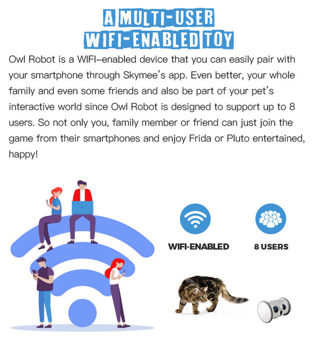 Interactive Owl Pet Toy – Moving Robot with Snack Dispenser, Sound & Camera