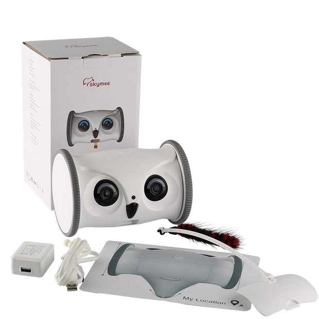 Interactive Owl Pet Toy – Moving Robot with Snack Dispenser, Sound & Camera