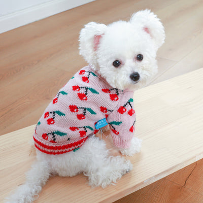 Cherry Soft Peach Pet Sweater – Cozy & Cute for Dogs & Cats