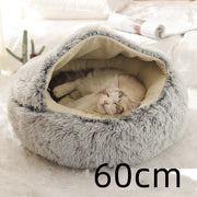 2-in-1 Round Plush Pet Bed – Warm, Soft & Cozy Winter Bed for Cats and Dogs