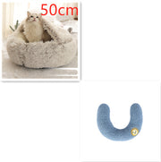 2-in-1 Round Plush Pet Bed – Warm, Soft & Cozy Winter Bed for Cats and Dogs