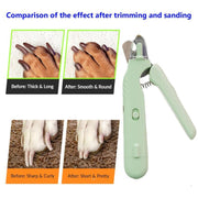 Professional Pet Nail Clippers with LED - Safe Dog & Cat Tool