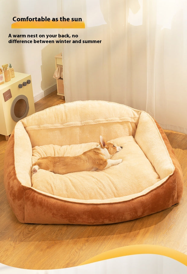 Kennel Large Dog Bed Warm Winter Removable And Washable Mattress