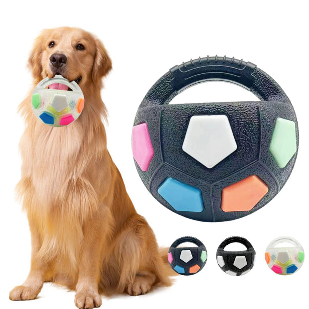 Durable Football & Tennis Ball Dog Toy – Squeaky Teething Relief