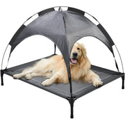 Outdoor Portable Grey Pet Dog Bed With Awning