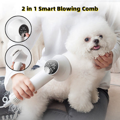 Smart Pet Hair Dryer & Comb – Silent Grooming Tool for Dogs & Cats